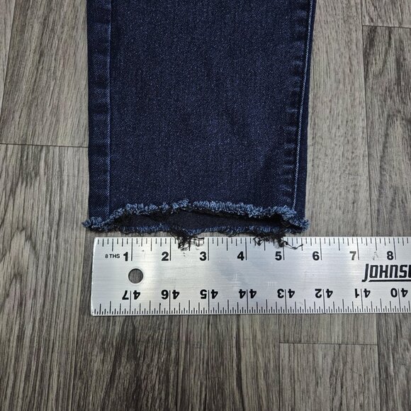 Old Navy Super Skinny Jean Womens 14 Blue Pull On Raw Hem Stretch Denim Jeggings - Picture 10 of 10